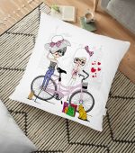 - yerminderi-YER-3556 - Realhomes  Beyaz Zeminli Fashion Tasarımlı Dijital Baskılı Dekoratif Yer Minderi - 70 x 70 cm Realhomes