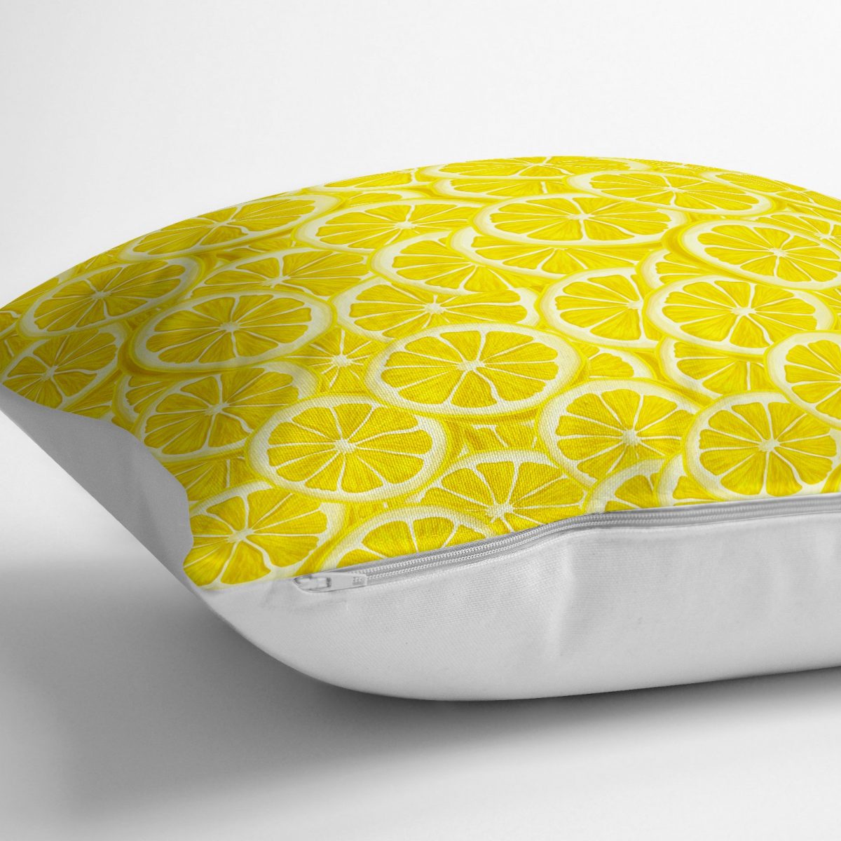 Limon Konseptli Özel Tasarım 3D Dekoratif Yer Minderi - 70 x 70 cm Realhomes