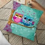 Mor Zeminde Popart Tasarımlı Dijital Baskılı Dekoratif Yer Minderi - 70 x 70 cm Realhomes