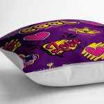 - yerminderi-YER-3560-1 - Realhomes  Mor Zeminde Popart Tasarımlı Dijital Baskılı Dekoratif Yer Minderi - 70 x 70 cm Realhomes