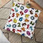 Gri Zeminli Kar Taneleri Temalı Modern Tasarım Dekoratif Yer Minderi - 70 x 70 cm Realhomes