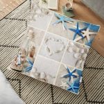 Gri Zeminli Geyikler ve Kar Taneleri Tasarımlı Dijital Baskılı Yer Minderi - 70 x 70 cm Realhomes