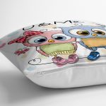 - yerminderi-YER-427-1 - Realhomes  Sevimli Kediler Dijital Baskılı Dekoratif Hayvan Minderi - 70 x 70 cm Realhomes