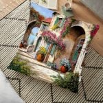 Modern Kelebek Dijital Baskılı Dekoratif Yer Minderi - 70 x 70 cm Realhomes