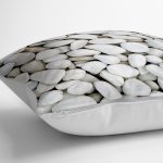 Taş Desenli Dijital Baskılı Dekoratif Yer Minderi - 70 x 70 cm Realhomes