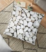 Taş Desenli Dijital Baskılı Dekoratif Yer Minderi - 70 x 70 cm Realhomes