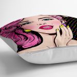 - yerminderi-YER-5-1 - Realhomes  Pop Art Retro Dijital Baskılı Dekoratif Yer Minderi - 70 x 70 cm Realhomes