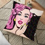 Taş Desenli Dijital Baskılı Dekoratif Yer Minderi - 70 x 70 cm Realhomes