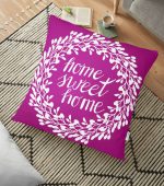 - yerminderi-YER-506 - Realhomes  Home Sweet Home Dijital Baskılı Dekoratif Yer Minderi - 70 x 70 cm Realhomes