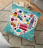 - yerminderi-YER-51 - Realhomes  RealHomes Dijital Baskılı Dekoratif Yer Minderi - 70 x 70 cm Realhomes