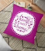 - yerminderi-YER-510 - Realhomes Home Sweet Home Dijital Baskılı Dekoratif Yer Minderi - 70 x 70 cm Realhomes