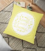 - yerminderi-YER-511 - Realhomes Home Sweet Home Dijital Baskılı Dekoratif Yer Minderi - 70 x 70 cm Realhomes