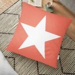 Modern Yıldız Desenli Dijital Baskılı Dekoratif Yer Minderi - 70 x 70 cm Realhomes
