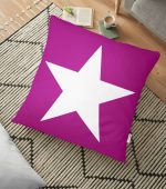 Modern Yıldız Desenli Dijital Baskılı Dekoratif Yer Minderi - 70 x 70 cm Realhomes