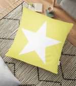 - yerminderi-YER-515 - Realhomes  Modern Yıldız Desenli Dijital Baskılı Dekoratif Yer Minderi - 70 x 70 cm Realhomes