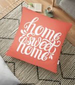 - yerminderi-YER-517 - Realhomes  Home Sweet Home Dijital Baskılı Dekoratif Yer Minderi - 70 x 70 cm Realhomes