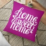 Home Sweet Home Dijital Baskılı Dekoratif Yer Minderi - 70 x 70 cm Realhomes
