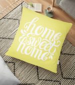 Home Sweet Home Dijital Baskılı Dekoratif Yer Minderi - 70 x 70 cm Realhomes