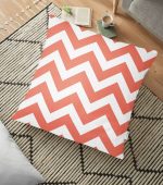 - yerminderi-YER-521 - Realhomes  Modern Zigzag Desenli Dijital Baskılı Dekoratif Yer Minderi - 70 x 70 cm Realhomes