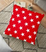 - yerminderi-YER-524 - Realhomes  Modern Yıldız Desenli Dijital Baskılı Dekoratif Yer Minderi - 70 x 70 cm Realhomes