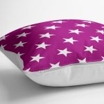 - yerminderi-YER-526-1 - Realhomes Modern Yıldız Desenli Dijital Baskılı Dekoratif Yer Minderi - 70 x 70 cm Realhomes