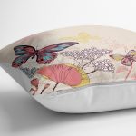 - yerminderi-YER-53-1 - Realhomes  Modern Kelebek Dijital Baskılı Dekoratif Yer Minderi - 70 x 70 cm Realhomes