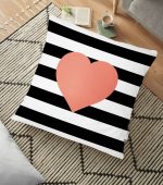 - yerminderi-YER-539 - Realhomes  Modern Kalp Desenli Dijital Baskılı Dekoratif Yer Minderi - 70 x 70 cm Realhomes