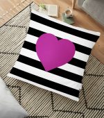 - yerminderi-YER-541 - Realhomes  Kalp Desenli Dijital Baskılı Dekoratif Yer Minderi - 70 x 70 cm Realhomes