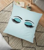 - yerminderi-YER-563 - Realhomes Modern Kirpik Dijital Baskılı Dekoratif Yer Minderi - 70 x 70 cm Realhomes