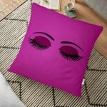 Modern Kirpik Dijital Baskılı Dekoratif Yer Minderi - 70 x 70 cm Realhomes