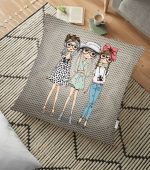 - yerminderi-YER-570 - Realhomes Fashion Girls Dijital Baskılı Modern Yer Minderi - 70 x 70 cm Realhomes