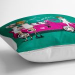 - yerminderi-YER-571-1 - Realhomes  Fashion Girl Dijital Baskılı Modern Yer Minderi - 70 x 70 cm Realhomes