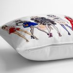 - yerminderi-YER-580-1 - Realhomes  Fashion Girl Dijital Baskılı Modern Yer Minderi - 70 x 70 cm Realhomes