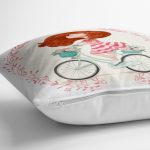 - yerminderi-YER-589-1 - Realhomes  Modern Bisiklet Desenli Dijital Baskılı Dekoratif Yer Minderi - 70 x 70 cm Realhomes