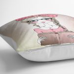 - yerminderi-YER-595-1 - Realhomes Fashion Girl Dijital Baskılı Modern Yer Minderi - 70 x 70 cm Realhomes