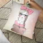 Modern Bisiklet Desenli Dijital Baskılı Dekoratif Yer Minderi - 70 x 70 cm Realhomes