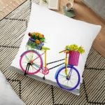 Fashion Girl Dijital Baskılı Modern Yer Minderi - 70 x 70 cm Realhomes