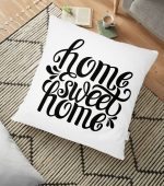 - yerminderi-YER-606 - Realhomes  Home Sweet Home Dijital Baskılı Dekoratif Yer Minderi - 70 x 70 cm Realhomes