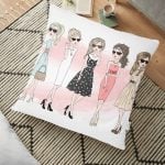 Modern Kelebek Dijital Baskılı Dekoratif Yer Minderi - 70 x 70 cm Realhomes