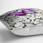 - yerminderi-YER-710-1 - Realhomes  Modern Kelebek Dijital Baskılı Dekoratif Yer Minderi - 70 x 70 cm Realhomes