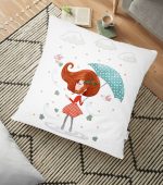 - yerminderi-YER-717 - Realhomes  Fashion Girl Dijital Baskılı Modern Yer Minderi - 70 x 70 cm Realhomes