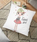 - yerminderi-YER-719 - Realhomes  Fashion Girl Dijital Baskılı Modern Yer Minderi - 70 x 70 cm Realhomes