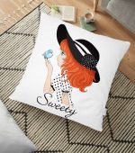 - yerminderi-YER-724 - Realhomes Fashion Girl Dijital Baskılı Modern Yer Minderi - 70 x 70 cm Realhomes