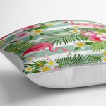 - yerminderi-YER-728-1 - Realhomes Flamingo Desen Dijital Baskılı Modern Yer Minderi - 70 x 70 cm Realhomes