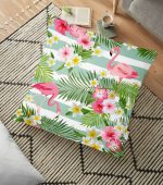 - yerminderi-YER-728 - Realhomes Flamingo Desen Dijital Baskılı Modern Yer Minderi - 70 x 70 cm Realhomes