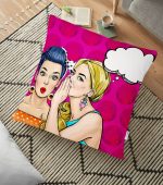 - yerminderi-YER-731 - Realhomes  Fashion Girl Dijital Baskılı Modern Yer Minderi - 70 x 70 cm Realhomes