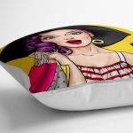 - yerminderi-YER-736-1 - Realhomes  Pop Art Resimli Dijital Baskılı Dekoratif Yer Minderi - 70 x 70 cm Realhomes