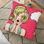 Pop Art Resimli Dijital Baskılı Dekoratif Yer Minderi - 70 x 70 cm Realhomes