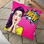 Dudak Resimli Dijital Baskılı Dekoratif Yer Minderi - 70 x 70 cm Realhomes