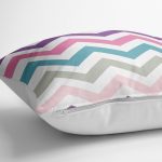 - yerminderi-YER-753-1 - Realhomes  Zigzag Desen Dijital Baskılı Dekoratif Yer Minderi - 70 x 70 cm Realhomes